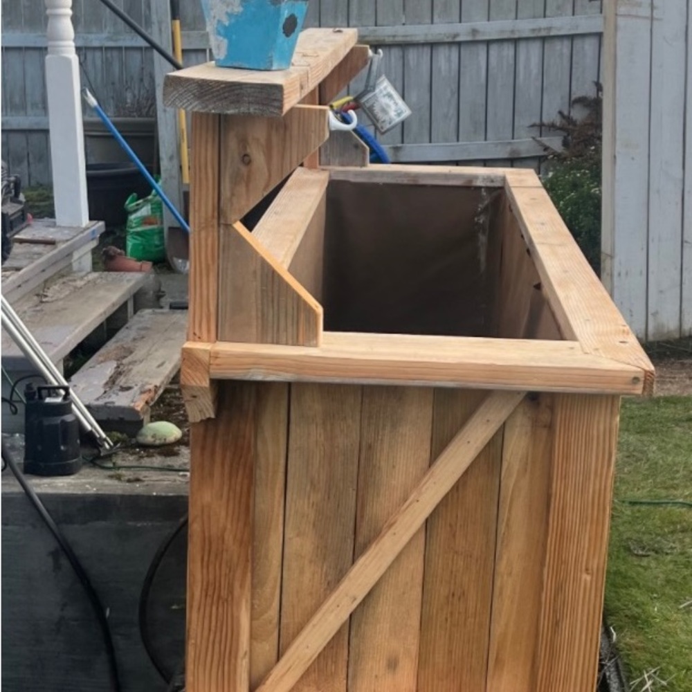 Homemade garden cedar wood